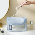 thumbnail image 4 of BGZLEU Toiletry Bag Travel Bag Water-resistant Makeup Cosmetic Bag Travel Organizer Full Sized Container Toiletries ,Hangable And Handy Translucent Waterproof Cosmetic Bag(Blue), 4 of 5