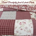 thumbnail image 5 of Cozy Line Home Fashions Cozy Line Thalia Real Patchwork 3 Piece Red Reversible Cotton Quilt Bedding Set King, 5 of 5