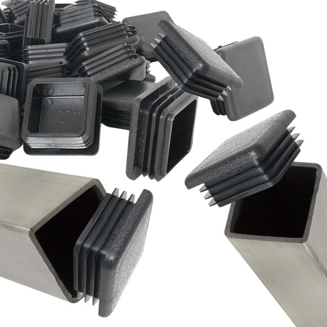 Tapones cuadrados para tubos, tapa de extremo de tubo cuadrado de 50 mm × 50 mm para pata de silla, tapones cuadrados de plástico, 20 piezas ZefeiWu 8390606947536