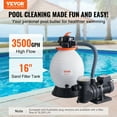 thumbnail image 2 of Sand Filter Above Ground with 1 HP Pool Pump 3500 GPH Flow 16" 6-Way Valve, 2 of 9