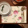 thumbnail image 5 of Pioneer Flower Floral Print Pattern Summer Placemats Table Placemats Set Of 4-Linen Kitchen Washable Placemats Table Mats 12x18 Inch Non-Slip Heat Resistant, 5 of 6