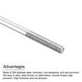 thumbnail image 4 of M2x40mm 304 Stainless Steel Push Rod Double End Threaded Rod for DIY, 2Pack, 4 of 6