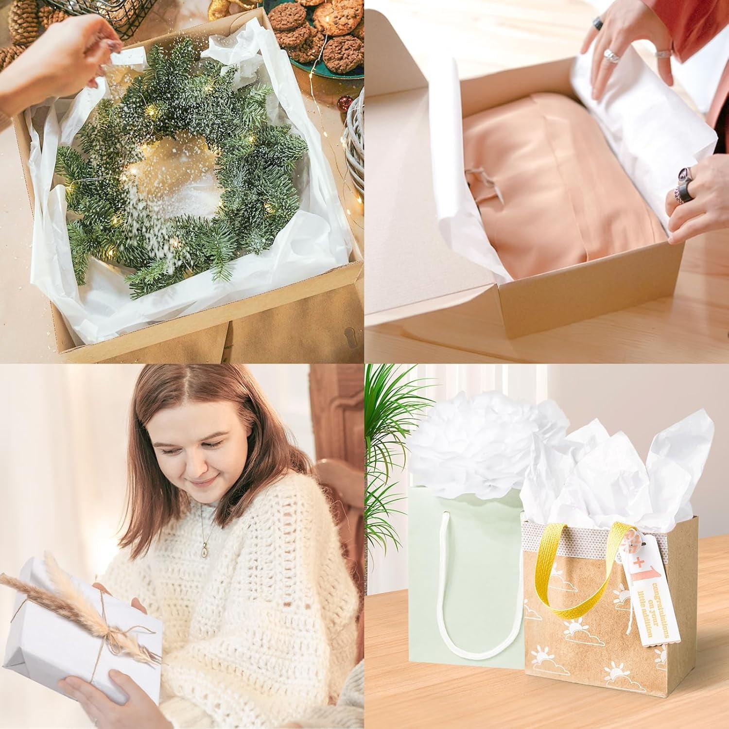 White Tissue Paper Bulk - 15" x 20" Packing Paper for Moving, Gift Wrapping, Weddings, Birthdays, Holidays & Crafts