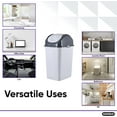 thumbnail image 4 of Superio 1.25 Gal Mini Plastic Trash Can with Swing Top Lid – White Smoke, 4 of 6