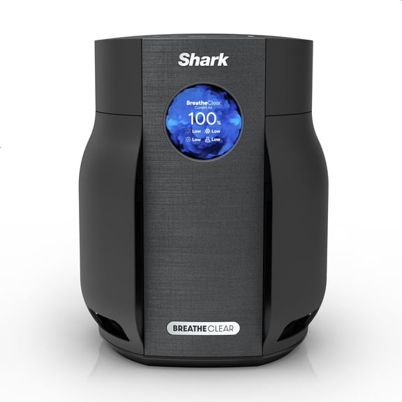 Shark BreatheClear Compact Pro with NeverChange 300 Sq Ft Intelligent Air Purifier, HEPA-Exceeding Filter, Zero Filter Changes For Up To 6 Years, HP062BK Charcoal