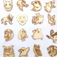 thumbnail image 4 of Matsuzay Paquete de 100 artesanías de animales de Natural, regalos exquisitos DIY, patrón aleatorio, viruta de madera, adorno de madera, costura Decoración del hogar Matsuzay HA012161-00, 4 of 6