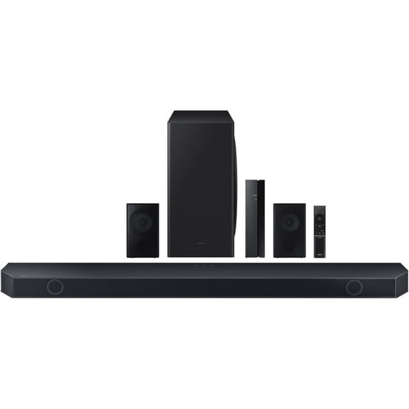 Restored Samsung HW-Q910C/ZA 520W 9.1.2-Ch Dolby Atmos Soundbar System w/ Rear Speaker, Q-Symphony, Adaptive Sound, Airplay 2, Alexa Built-In (Refurbished)