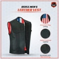 thumbnail image 2 of Daniel Smart S to 8XL Motorcycle Vests for men Cowhide leather Unique USA Flag Inside Lining Biker vest, 2 of 7