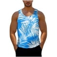 thumbnail image 4 of Runfenguu Comfy Colors Tank Top Big & Tall Tank Tops For Men Men Casual Fashion Printing Pullover Round Neck Sleeveless Sports Tank Ribbed Tank Top Men, 4 of 6