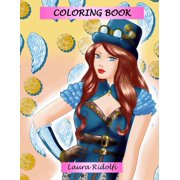 Coloring book: steampunk, wings, gears, (Paperback)