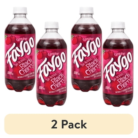 (2 pack) Faygo Black Cherry Soda 4 Pack 20 oz