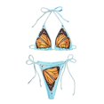thumbnail image 1 of Traje baño sexy con cuello halter para mujer, traje baño sexy con tiras, tanga corte alto, 1 of 5