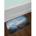 thumbnail image 2 of Mountain Bath Mat, Frozen Peaks Tops of the Mountain with a Flying Eagle Free in Nature Photo, Non-Slip Plush Mat Bathroom Kitchen Laundry Room Decor, 29.5 X 17.5 Inches, Brown White Blue, Ambesonne, 2 of 2