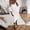 White, variant on Women's Casual Dress Long Sleeve V Neck Knitted Pencil Dress Full Length Ladies Party Dress Brown L