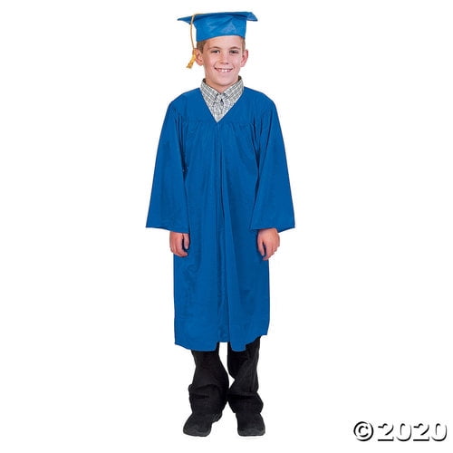 Blue Elementary Graduation Cap & Gown Set