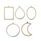 thumbnail image 2 of 10 Pieces Mini Hollow Ch Diy Keychain Pendants Ometric Frame, 2 of 2