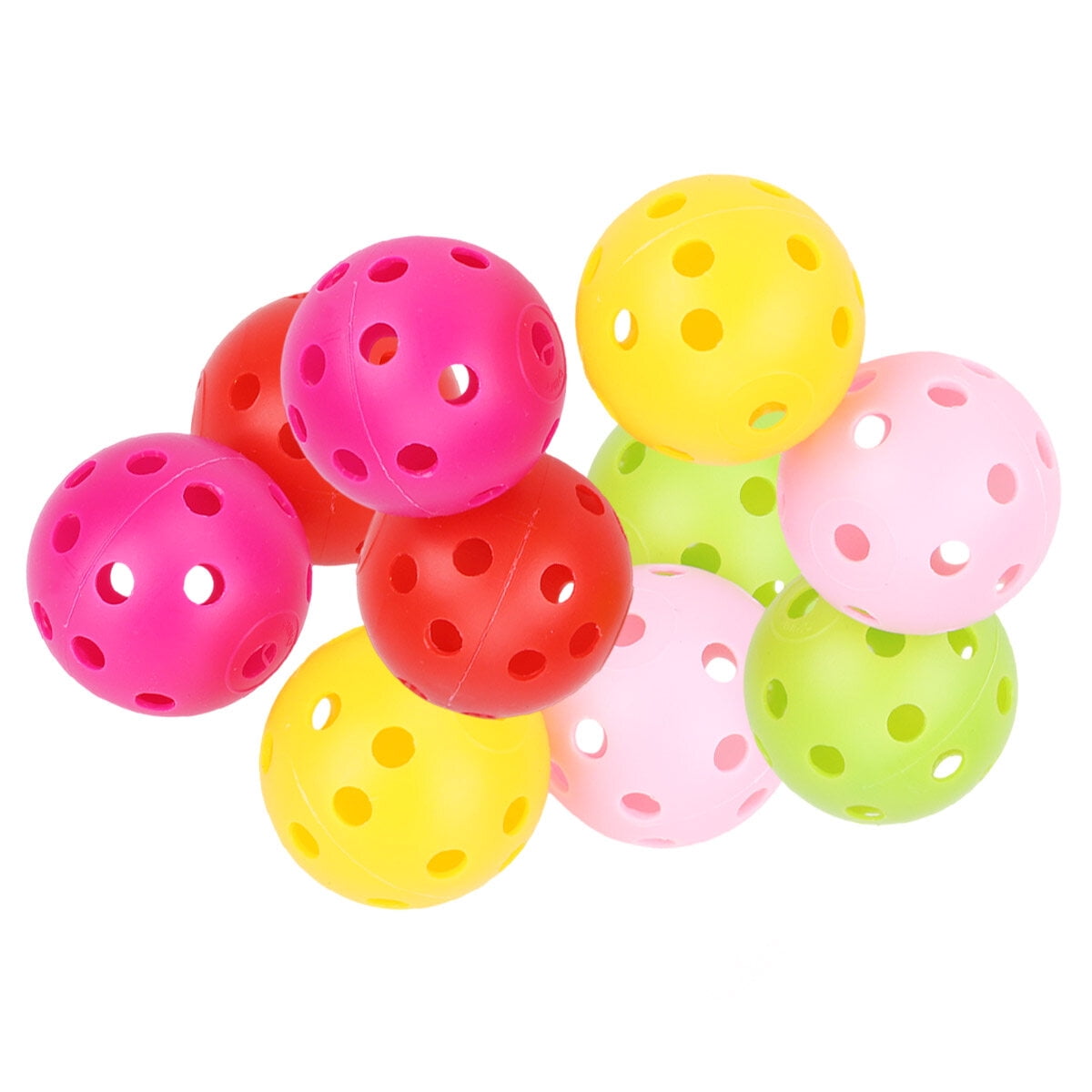 12pcs Perforated Plastic Play Balls Hollow Practice Training Sports