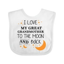 Inktastic I Love My Great Grandmother to the Moon and Back Boys or Girls Baby Bib