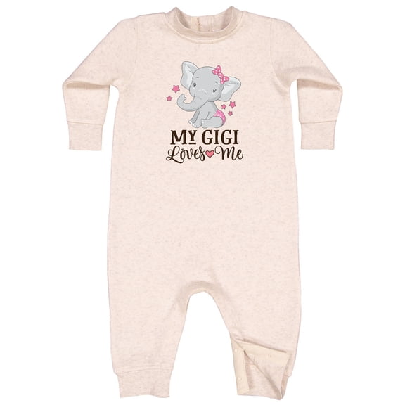 Inktastic My Gigi Loves Me Granddaughter Elephant Baby Fleece Romper