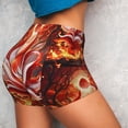 thumbnail image 4 of Lsque Red Sun Flame Fox Pattern High Waisted Biker Shorts for Women-Tummy Control Fitness Athletic Workout Running Yoga Gym Shorts,Moisture-Wicking-Medium, 4 of 9