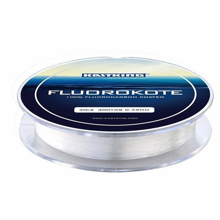KastKing FluoroKote Fishing Line - 100% Pure Fluorocarbon Coated -  300Yds/274M Premium Spool - Upgrade from Mono and Perfect Substitute for  Solid