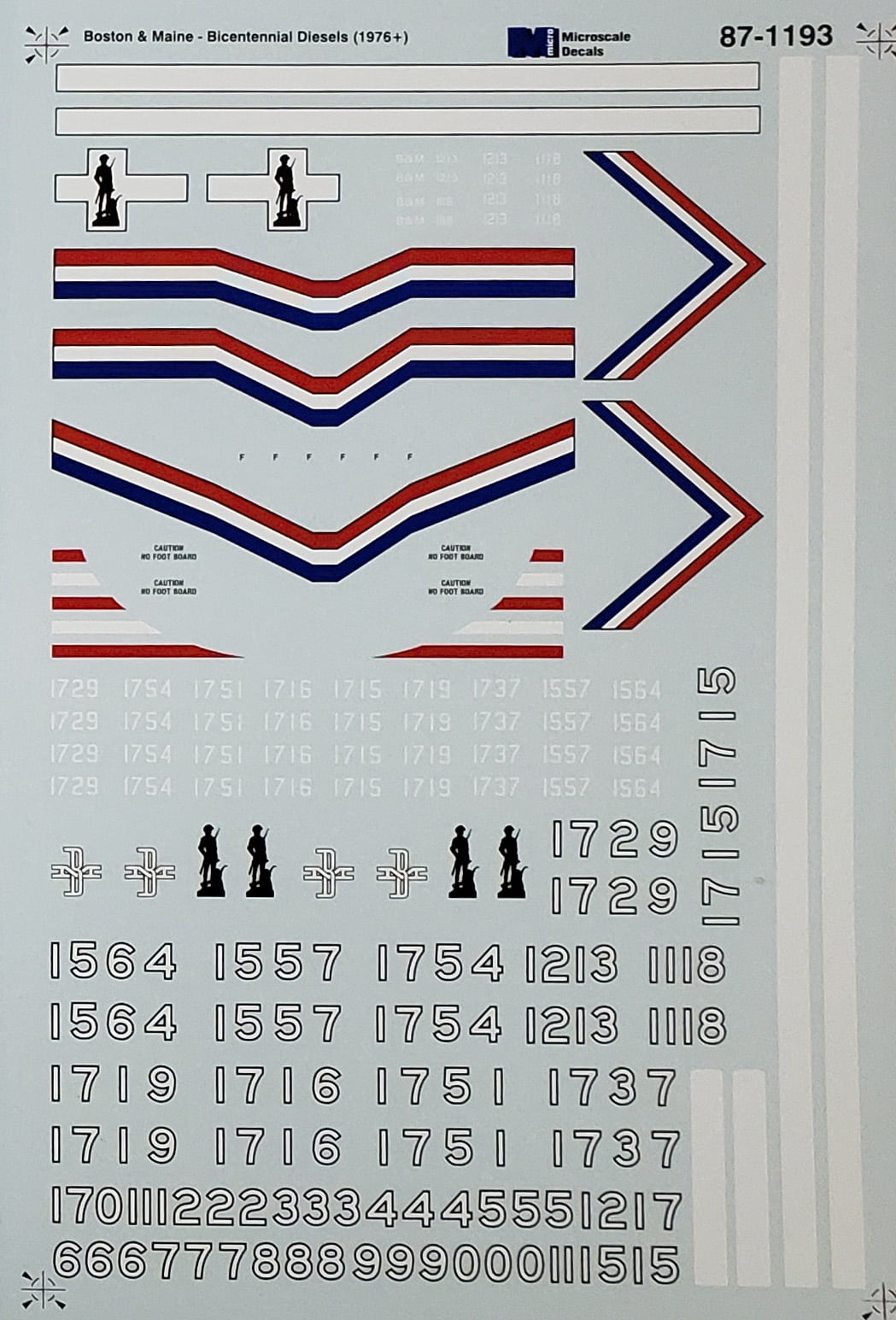 Microscale Model Railroad/Train Decals HO Scale Boston & Maine