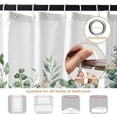 thumbnail image 3 of Botanical Shower Curtain, Green Leaves Plants Floral Bathroom Curtain, Spring Natural Pink Flowers Grove Bush Shower Curtain Set with 12 Hooks for Bathroom, 72Wx72L, 3 of 6