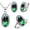 Multicolor, variant on Big Oval Shape Crystal Drop Pendant Necklace, Earrings and Rings Wedding Jewelry Set for Bridal Women Birthday Anniversary T482 (Pink, 6)