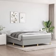 Box Spring Bed Frame Dark Gray Twin XL Fabric with Sturdy Legs and ...