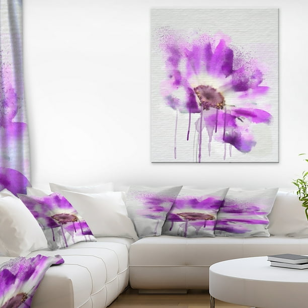 Belle Aquarelle Rose Violet - Imprimé Floral Toile Art