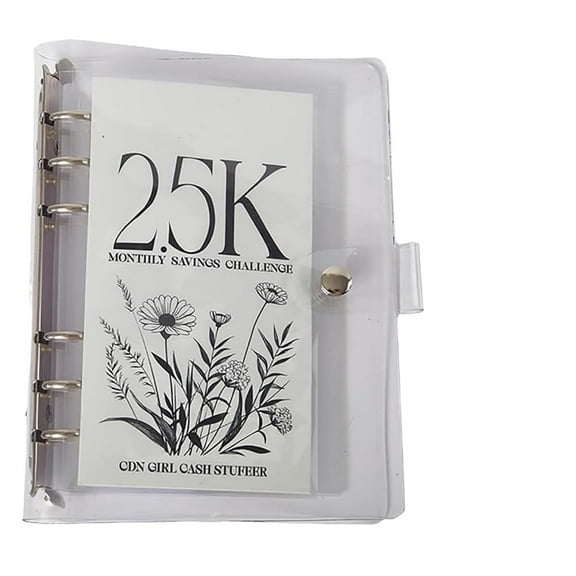 12 Month Envelope Money Saving Challenge Binder, Budget Organizer for Cash Savings, Loose Leaf Binder with Cash Envelopes for Financial Planning B#045 C