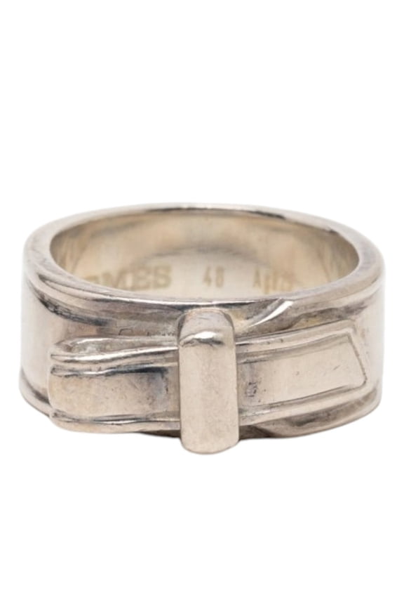 Pre-Owned Hermes Artemis Ribbon Ring, Size 46, SV925 Silver, Women's.