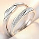 thumbnail image 2 of Anillo de pareja, un par de hombres y mujeres, temperamento de moda simple, anillo de circón con corona, apertura de anillo de diamantes de simulación de boda, 2 of 6