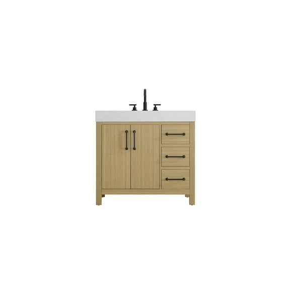 Elegant Kitchen and Bath 36 inch Single Bathroom Vanity In Honey Brown