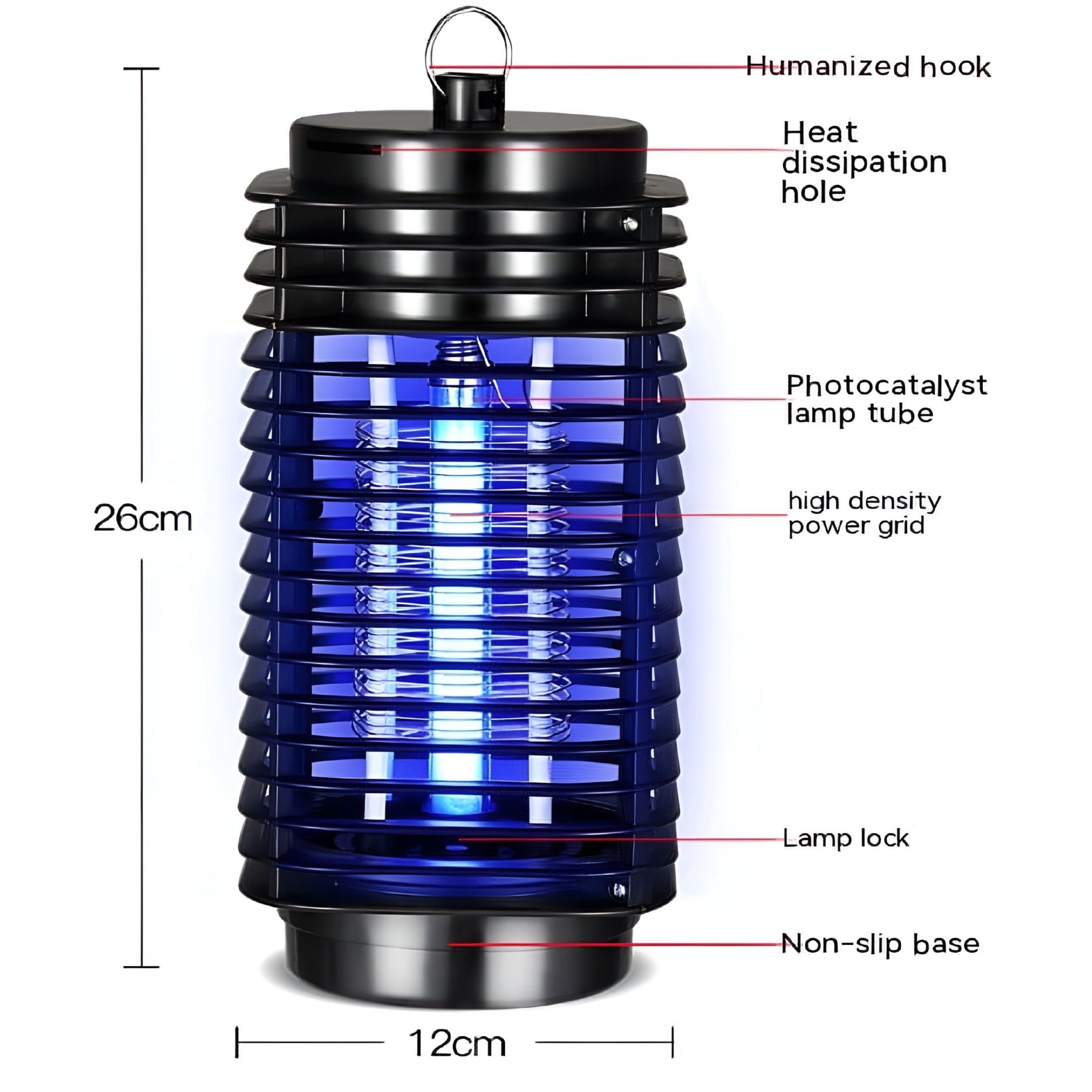 HIBIBUD 2026 New Mosquito Lamps Electric Insect Killer Zapper Led Light Fly Bug Trap Pest Control Lamp for Indoor/Outdoor for Home, Garden, Patio, Camping, Bbq, Outdoor Activities.