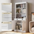 thumbnail image 2 of 70.9"White Kitchen Pantry with Microwave Shelf,Farmhouse Kitchen Hutch Bar Cabinet with LED Lights&Sliding Barn Doors for Dining Room, 2 of 6