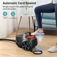 thumbnail image 5 of Upgraded Canister Vacuum Cleaner, 1200W Bagless Vacuum Cleaner, 3.7Qt Large Capacity, Auto Cord Rewind, Double HEPA Filter, 5 Tools For Hard Floors, Carpet, Pet, Upholstery, Tiles, Car, Orange, 5 of 8