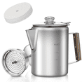 thumbnail image 1 of Coffee Percolator with 90pcs Coffee Filters-9 Cup,Stainless Steel Material Camping Coffee Pot,for Home,Camping,1 x Coffee pot 90 x filter,Silver, 1 of 6