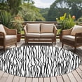 thumbnail image 4 of Round Area Rug 5 Ft, Black White Lines Washable Non-Slip Circle Carpet for Living Room/Bedroom, Retro Stripes Texture Minimalist Art Low-Profile Runner Mats Collection Rugs for Indoor, 4 of 8