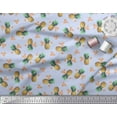 thumbnail image 3 of Soimoi Tissu Bleu Georgette Viscose Pêche Floral & Ananas Fruits Impression Tissu par Yard 42 Pouces de Large, 3 of 3