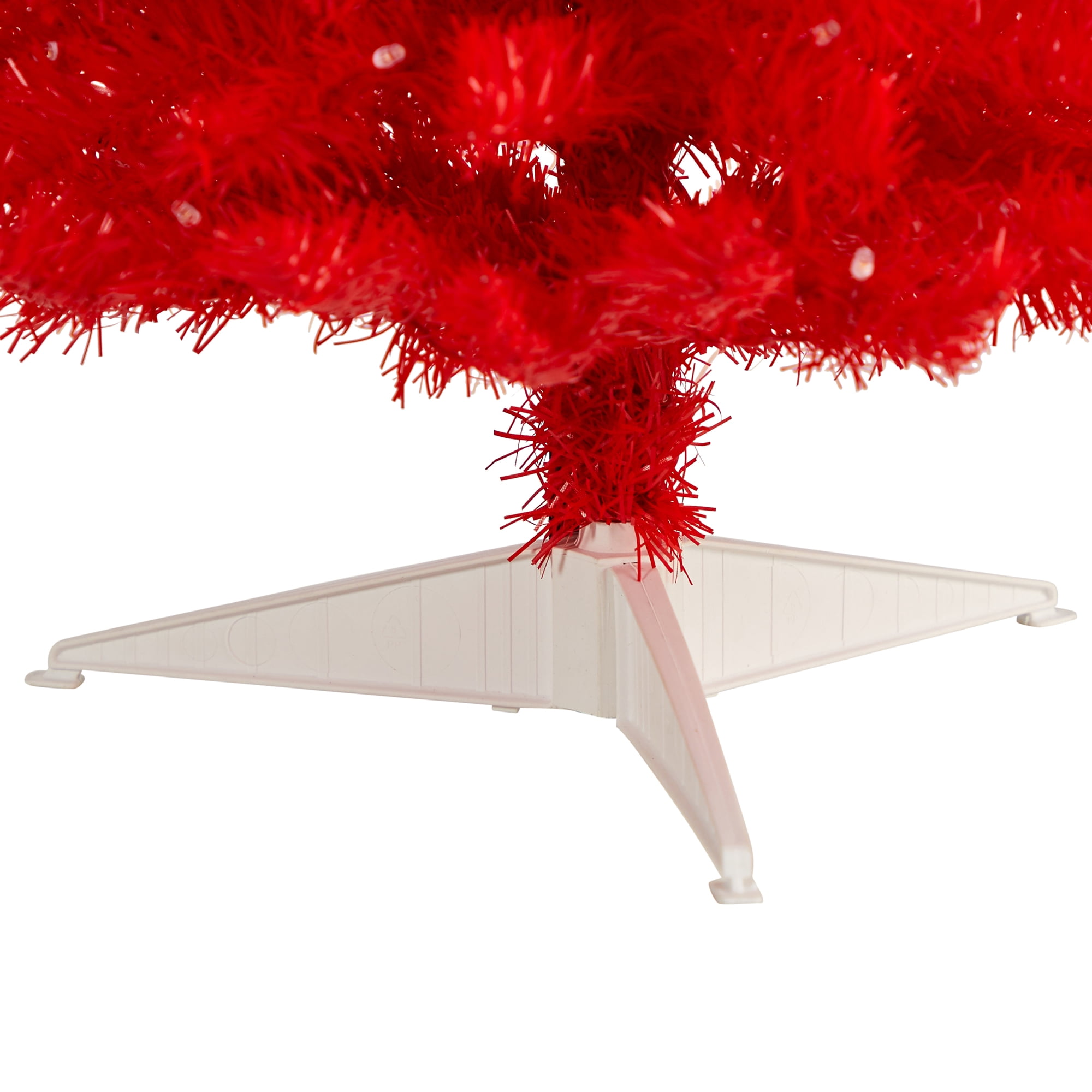 Nearly Natural 3ft. Red Artificial Christmas Tree with 50 LED Lights and 118 Bendable Branches