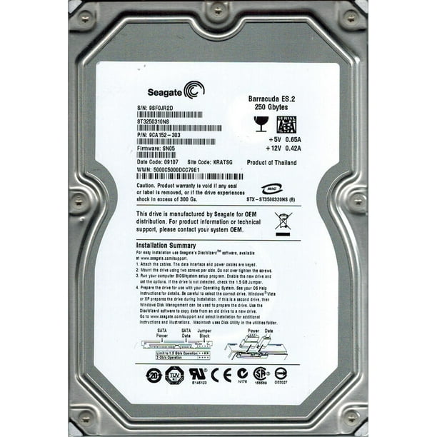 Seagate Stns P N 9ca152 303 250gb F W Sn05 Kratsg Walmart Com Walmart Com