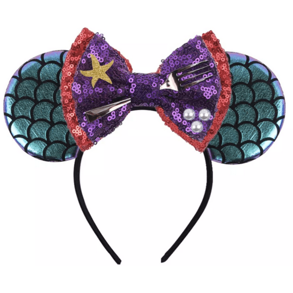 Purple Sequin Mickey Minnie Ears Headband / Minnie Inspired Princess Ears / Minnie Headband