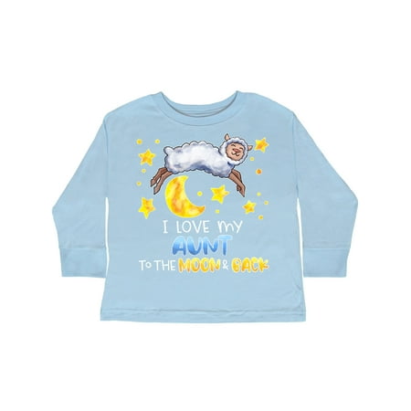 

Inktastic I Love my Aunt to the Moon and Back Cute Sheep Gift Toddler Boy or Toddler Girl Long Sleeve T-Shirt