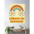 thumbnail image 2 of Hippie Flowers Quote: Be Kind To Yourself Poster Wall Art, Modern Wall Decor, 16x24 UNFRAMED, 2 of 3