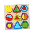 thumbnail image 4 of lionlar Shape Puzzles Activity Sensory Toy Colorful Geometric Board Shape Matching Board C, 4 of 9