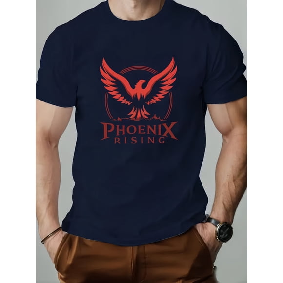 T Shirt Men's Summer Short Sleeve with Large Bird Print (Fishing) Breathable Casual Round Neck Tee