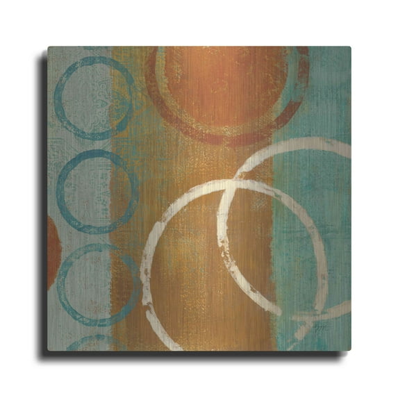 Luxe Metal Art 'Abstract of Circles' by Studio Mousseau, Metal Wall Art, 24"x24"