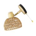 thumbnail image 1 of Hanging Rattan Lamp Wall Mount Lamps Bedroom Brown Color 18.50X18.50X12.00CM Iron Wood Paper String Lighting 1Set, 1 of 1