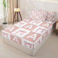 thumbnail image 2 of Homewish Coquette Bowknot Zipper Full Size Comforter Sets with Fitted Sheet and 2 Pillowcases,Pink A Alphabet Zipper Bedding Set For Bow Lovers,Pink Reversible,4-Piece, 2 of 7